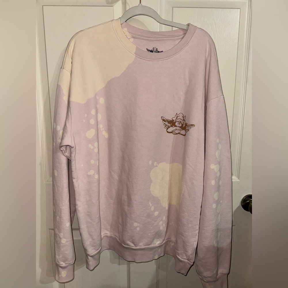 Boys Lie Pink bleach splatter Crewneck Sweatshirt Cherub Graphic OS New flawed